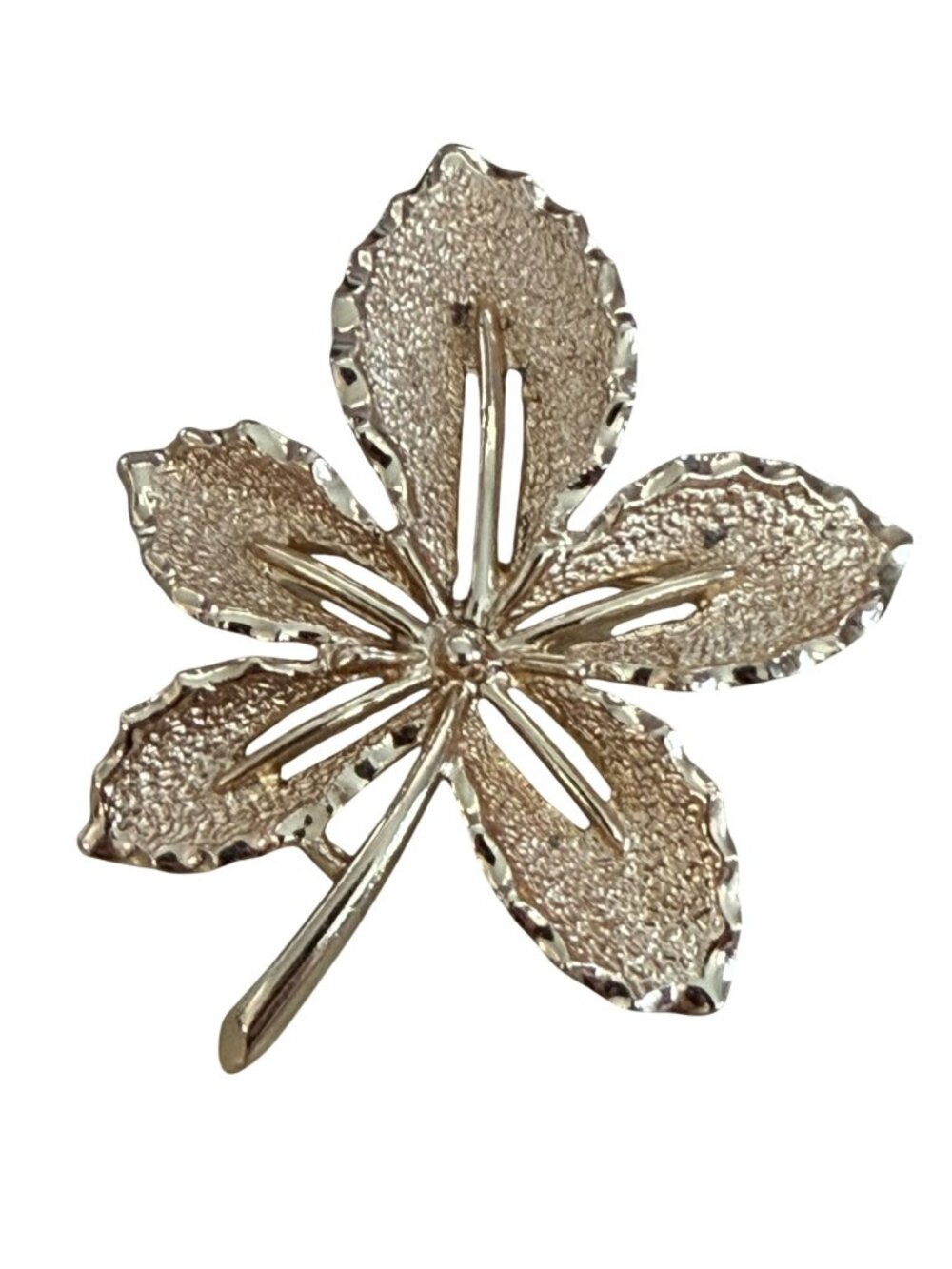 Vintage Sara Coventry Gold-Tone Vintage Leaf Brooch Pin Signed Exquisite 2" - Picture 1 of 6